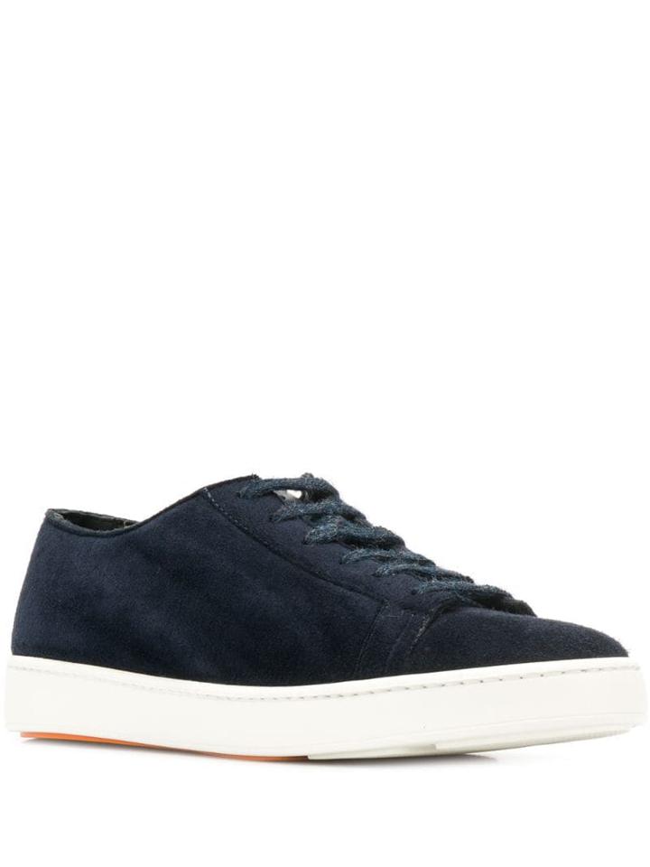 Santoni Low-top Suede Sneakers - Blue