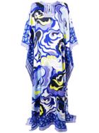 Emilio Pucci Abstract Print Kaftan Dress - Blue