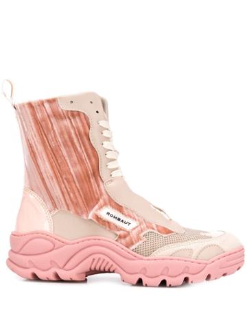 Rombaut Contrast Panel Boots - Pink