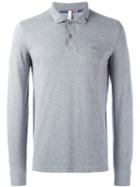 Sun 68 Elbow Patch Polo Shirt, Men's, Size: Medium, Grey, Cotton/spandex/elastane