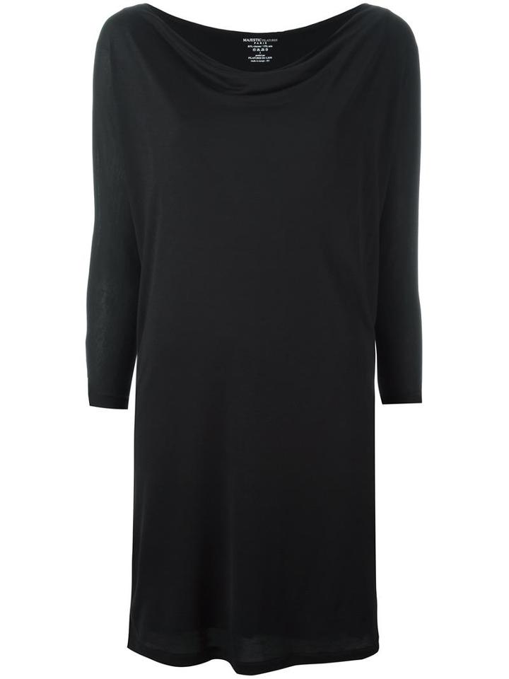 Majestic Filatures - Longsleeved Fitted Dress - Women - Silk/viscose - 2, Black, Silk/viscose
