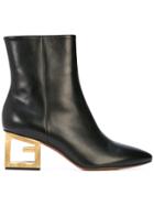 Givenchy Gold G Heel Boots - Black
