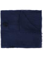 Faliero Sarti Frayed Trim Scarf, Women's, Blue, Modal/silk/wool