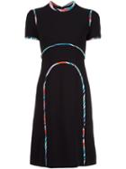 Mary Katrantzou Rainbow Cloud Seam Dress, Women's, Size: 10, Black, Triacetate/silk/polyester