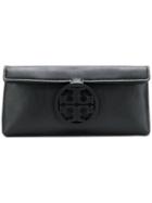 Tory Burch Logo Plaque Clutch - Black