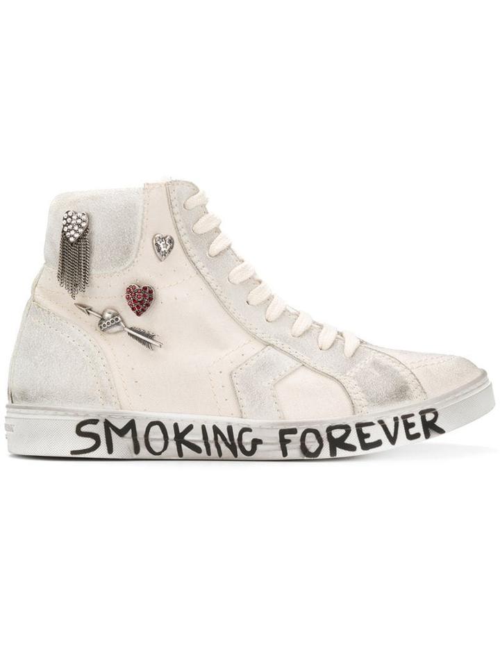 Saint Laurent White Joe Canvas Hi Top Sneakers