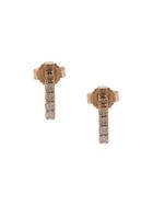 Eva Fehren 14kt Rose Gold Bar Diamond Studs