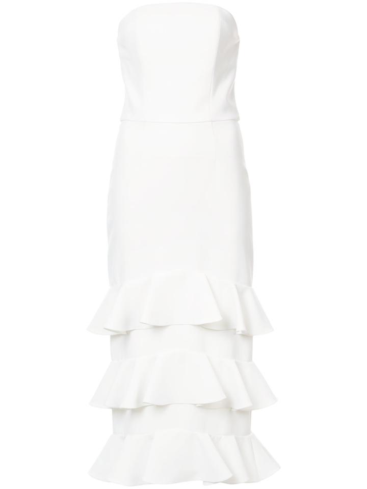 Christian Siriano Ruffled Strapless Dress - White