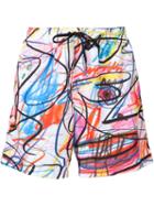 Jeremy Scott Scribble Print Swim Shorts