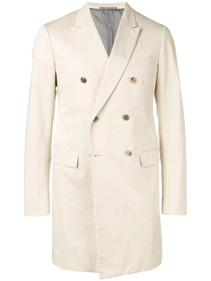 Jil Sander Vintage Double Breasted Midi Coat - Neutrals