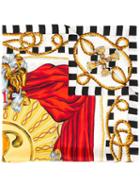 Moschino Printed Silk Scarf - White