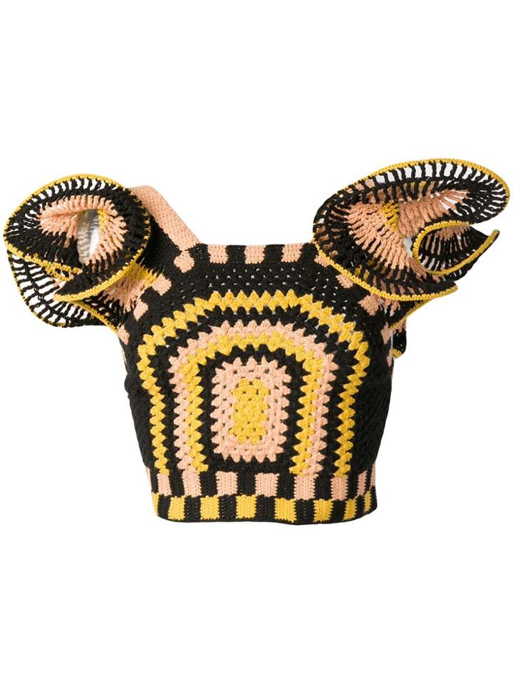 Ulla Johnson Knitted Cropped Blouse - Black