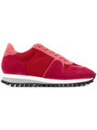 Closed Color Block Sneakers - Red