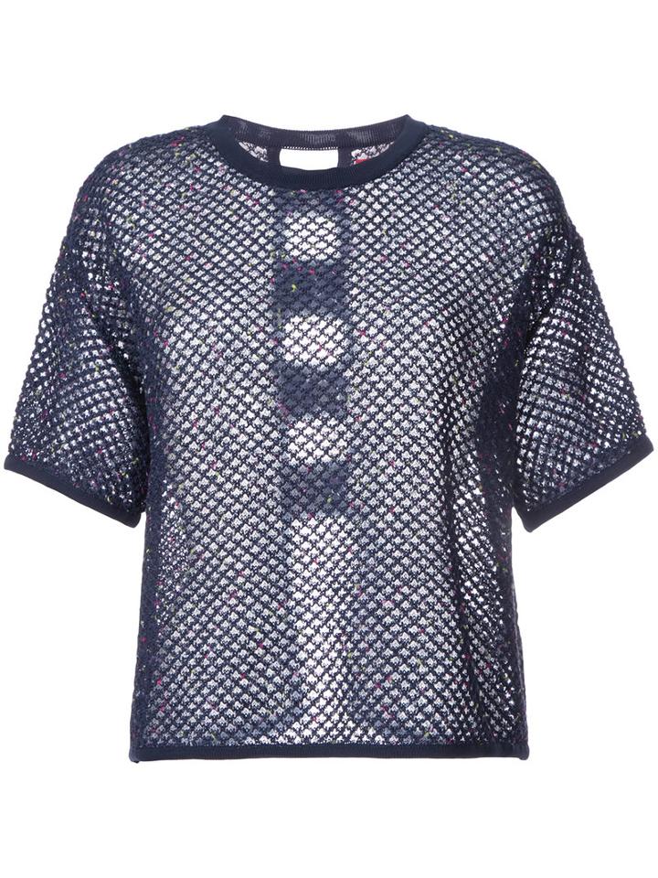 Coohem - Summer Mesh Knitted Top - Women - Cotton/linen/flax/nylon/polyester - 38, Blue, Cotton/linen/flax/nylon/polyester