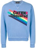 Dsquared2 Dan Fit Rainbow-print Sweatshirt - Blue