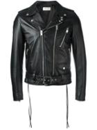 Saint Laurent 'blood Luster' Motorcycle Jacket, Men's, Size: 48, Black, Cotton/leather/polyester/resin