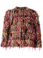 Alexander Mcqueen Cropped Tweed Jacket - Multicolour