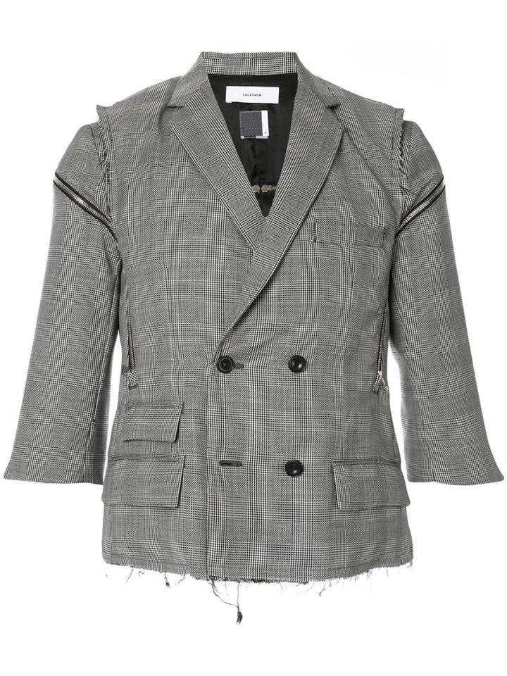 Facetasm Deconstructed Double-breasted Jacket - Grey