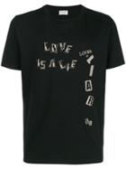 Saint Laurent Slogan-print Cotton T-shirt - Black