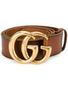 Gucci 'gg' Logo Belt, Women's, Size: 95, Brown, Leather/metal