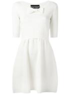Boutique Moschino Bow Detail Dress, Women's, Size: 42, White, Virgin Wool/cotton