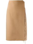 P.a.r.o.s.h. Wrap Style Midi Skirt - Brown