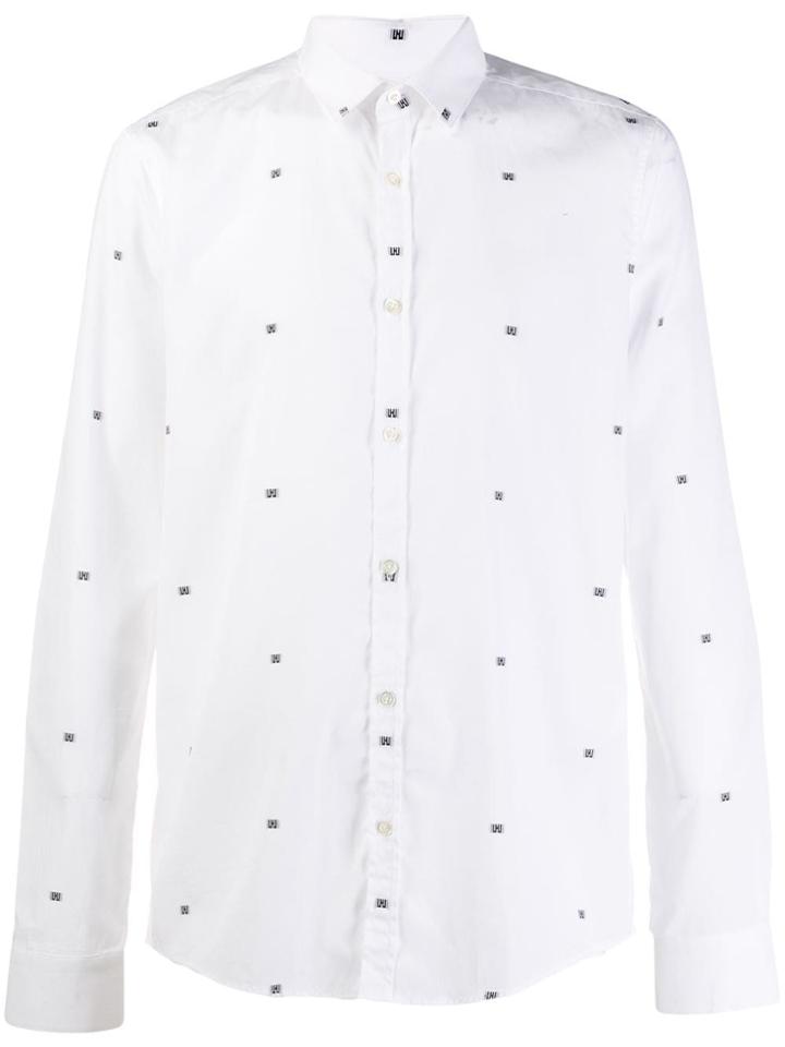Les Hommes Urban Embroidered Logo Shirt - White