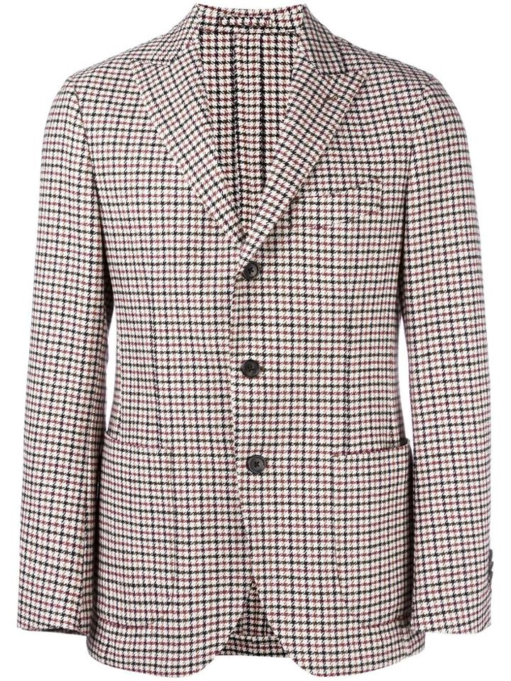 Gabriele Pasini Peaked Lapels Checked Jacket - Multicolour