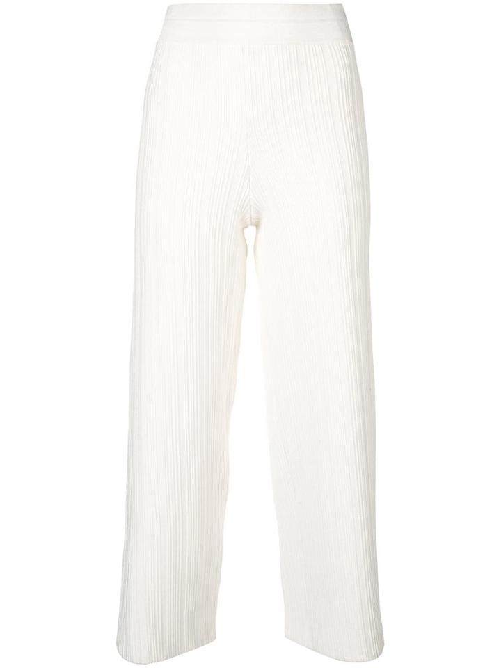 Yigal Azrouel Ottoman Fortuny Knit Trousers - Neutrals
