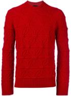 Dsquared2 Raised Knit Trim Jumper, Men's, Size: Small, Red, Polyester/wool