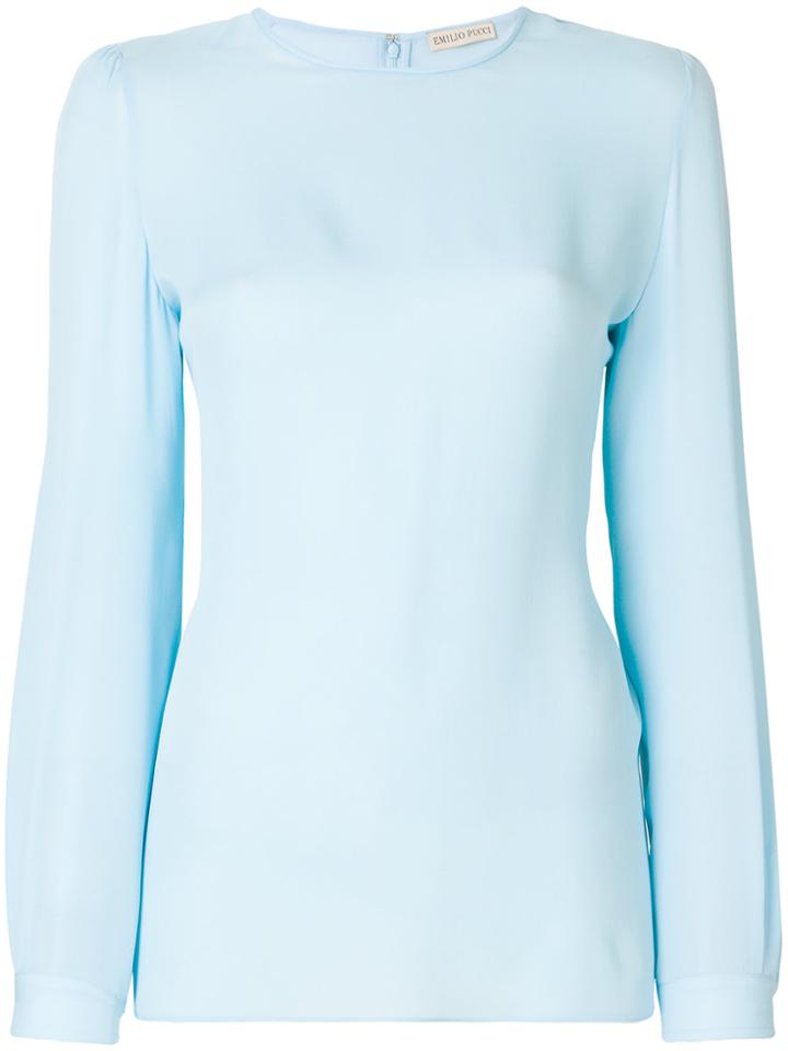 Emilio Pucci Long Sleeve Blouse - Blue