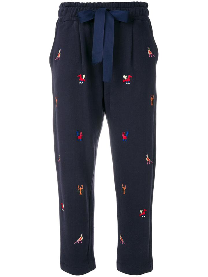 Chinti & Parker Aztec Cropped Trousers - Blue