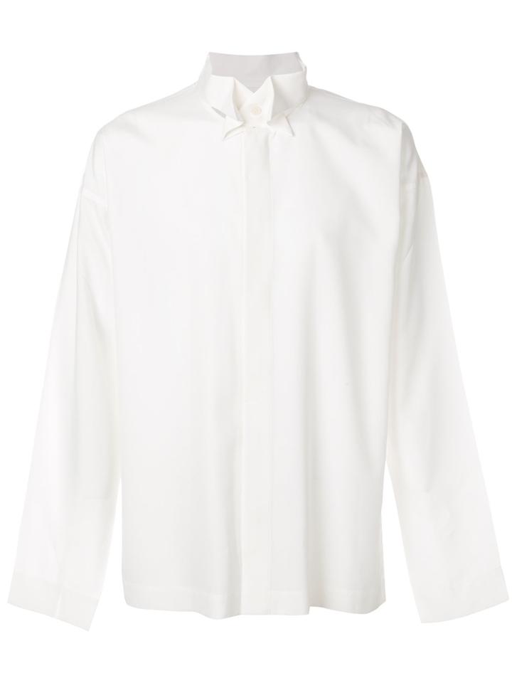Homme Plissé Issey Miyake Cutaway Collar Shirt - White