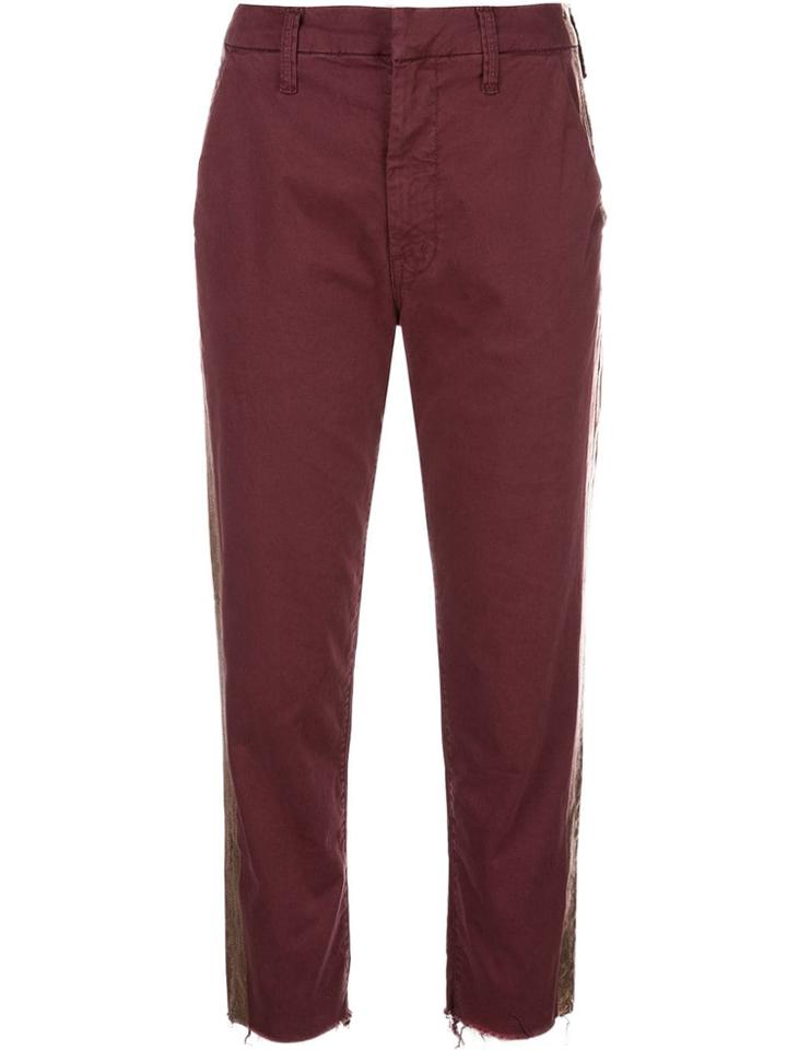Mother Metallic Stripe Jeans - Red