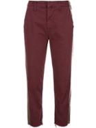 Mother Metallic Stripe Jeans - Red