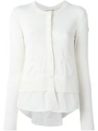 Moncler Shirt Tail Cardigan, Women's, Size: Medium, White, Viscose/cotton