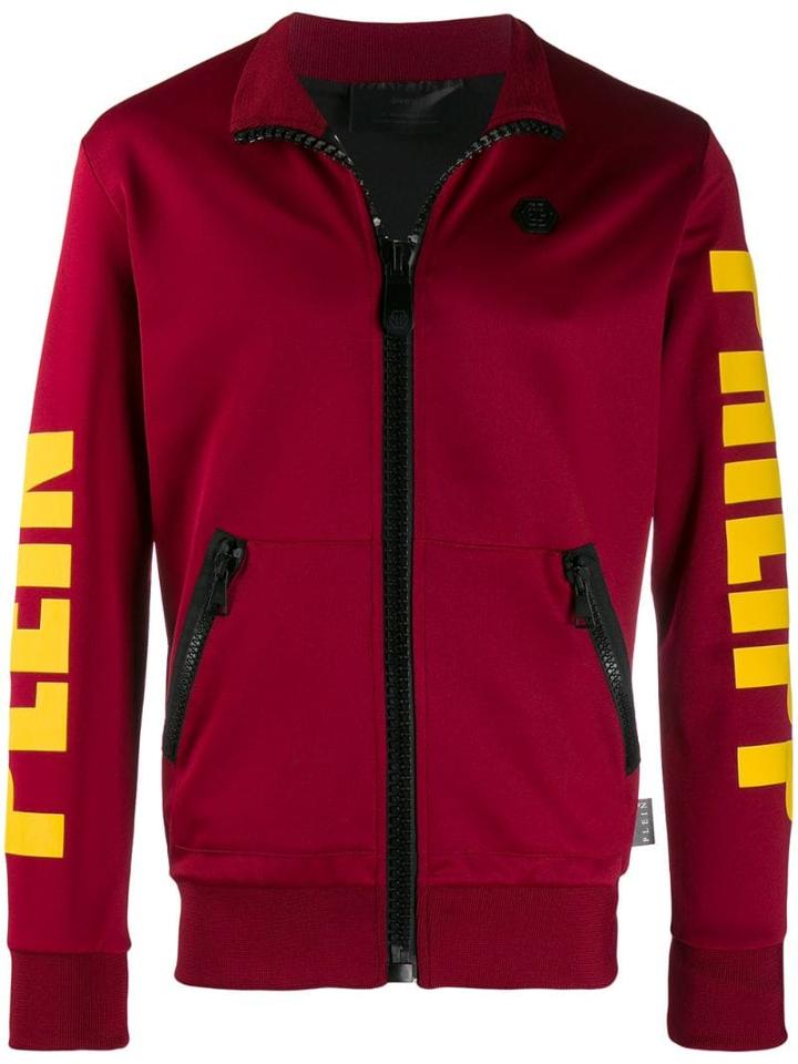 Philipp Plein Logo Print Jogging Jacket - Red