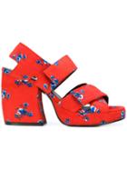 Kenzo Printed Chunky Sandals - Red