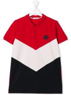 Moncler Kids Tricolour Chevron Polo Shirt - Red