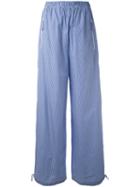 Ports 1961 - Striped High-waisted Trousers - Women - Cotton - 42, Blue, Cotton
