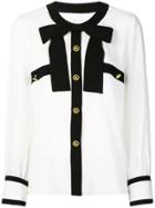 Edward Achour Paris Contrast Bow Tie Shirt - White