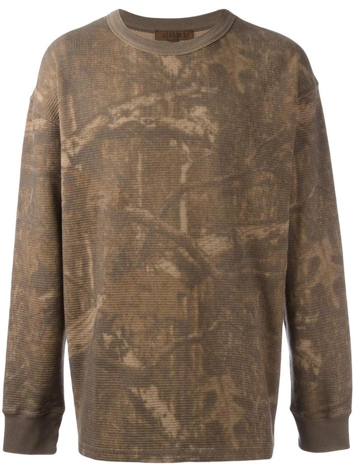 Yeezy Season 3 Thermal Long Sleeved T-shirt, Men's, Size: Large, Brown, Cotton