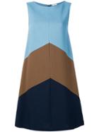 P.a.r.o.s.h. Tri-colour Panel Dress - Blue