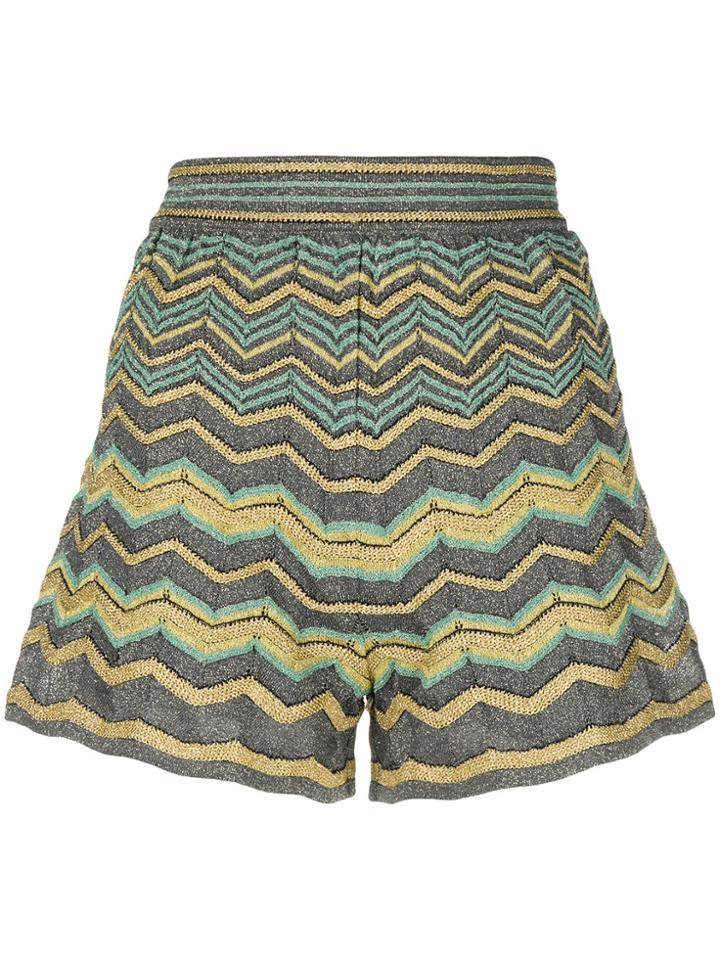 M Missoni Lamé Zig-zag Shorts - Grey