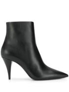 Saint Laurent Pointed Leather Booties - Black