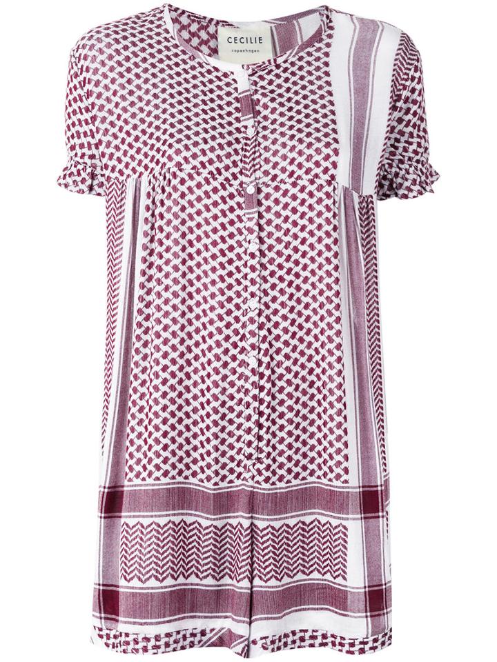 Cecilie Copenhagen - Buttoned Playsuit - Women - Viscose - 1, Women's, Red, Viscose