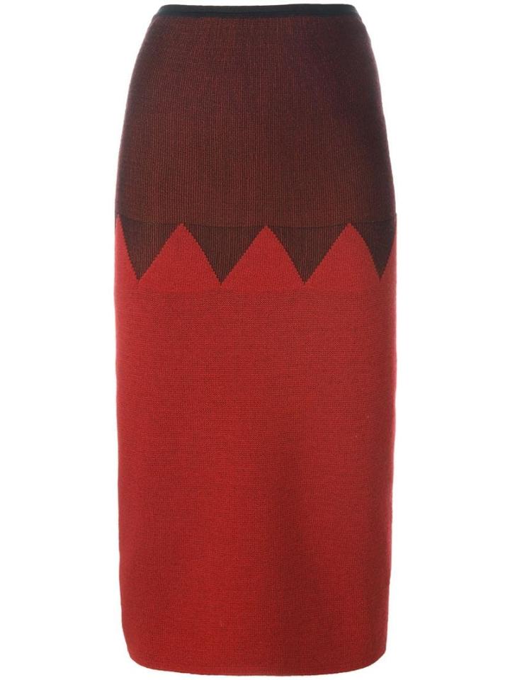 Jean Paul Gaultier Pre-owned Zig Zag Panelled Skirt - Red