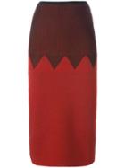 Jean Paul Gaultier Pre-owned Zig Zag Panelled Skirt - Red