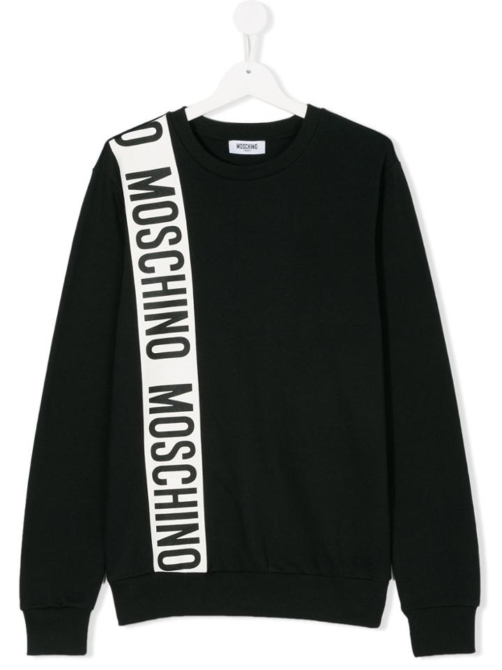 Moschino Kids Logo Patch Sweatshirt - Blue