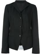 Masnada Back Inner Pleated Blazer, Women's, Size: 42, Black, Polyester/spandex/elastane/wool